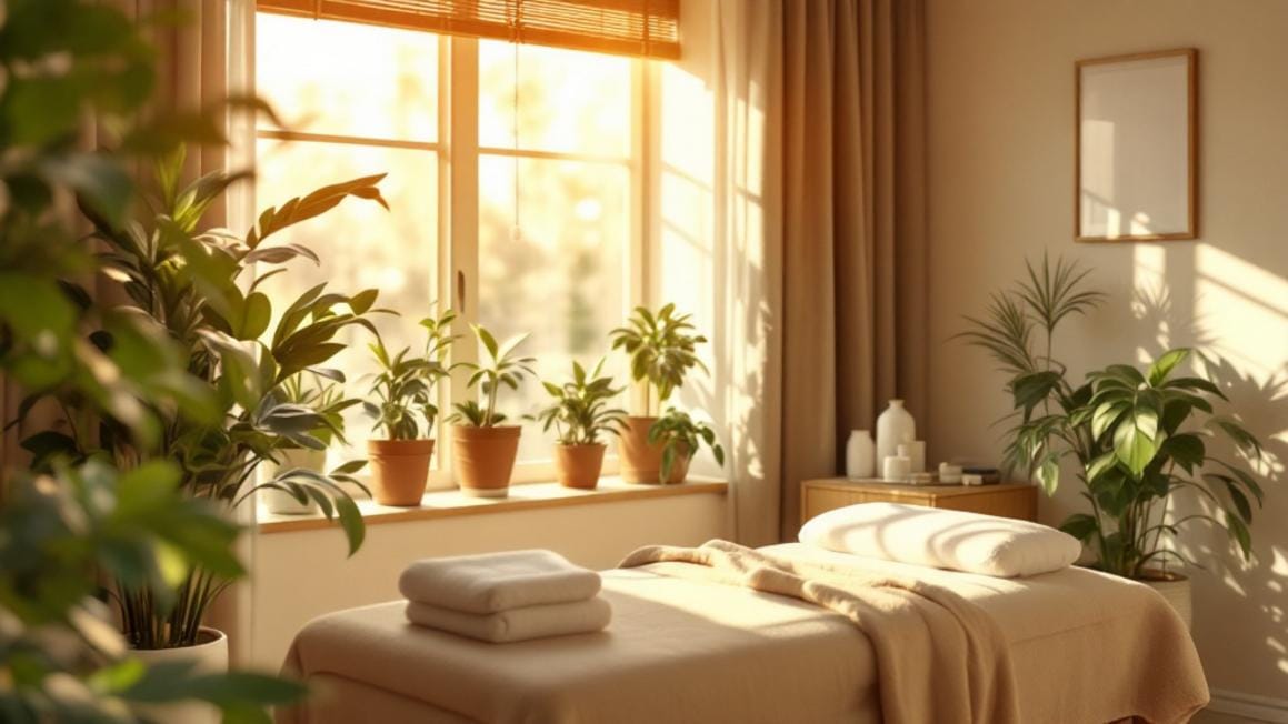 SoftWave therapy for back pain — calm wellness office interior with warm natural light in Cumming GA